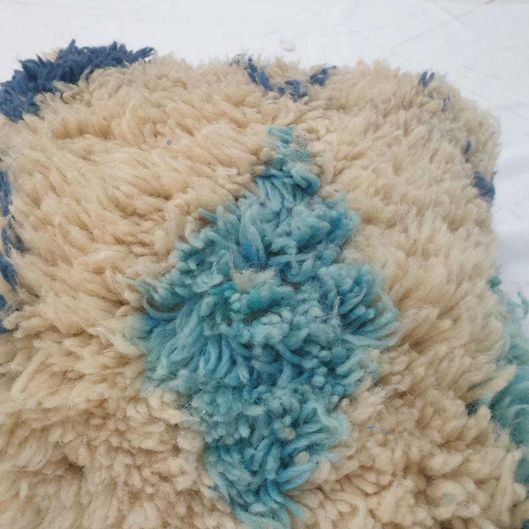 Blue Moroccan Cushion Cover – Fabulous Handwoven Diamond 20x18 inches | 50x46 cm - OunizZ