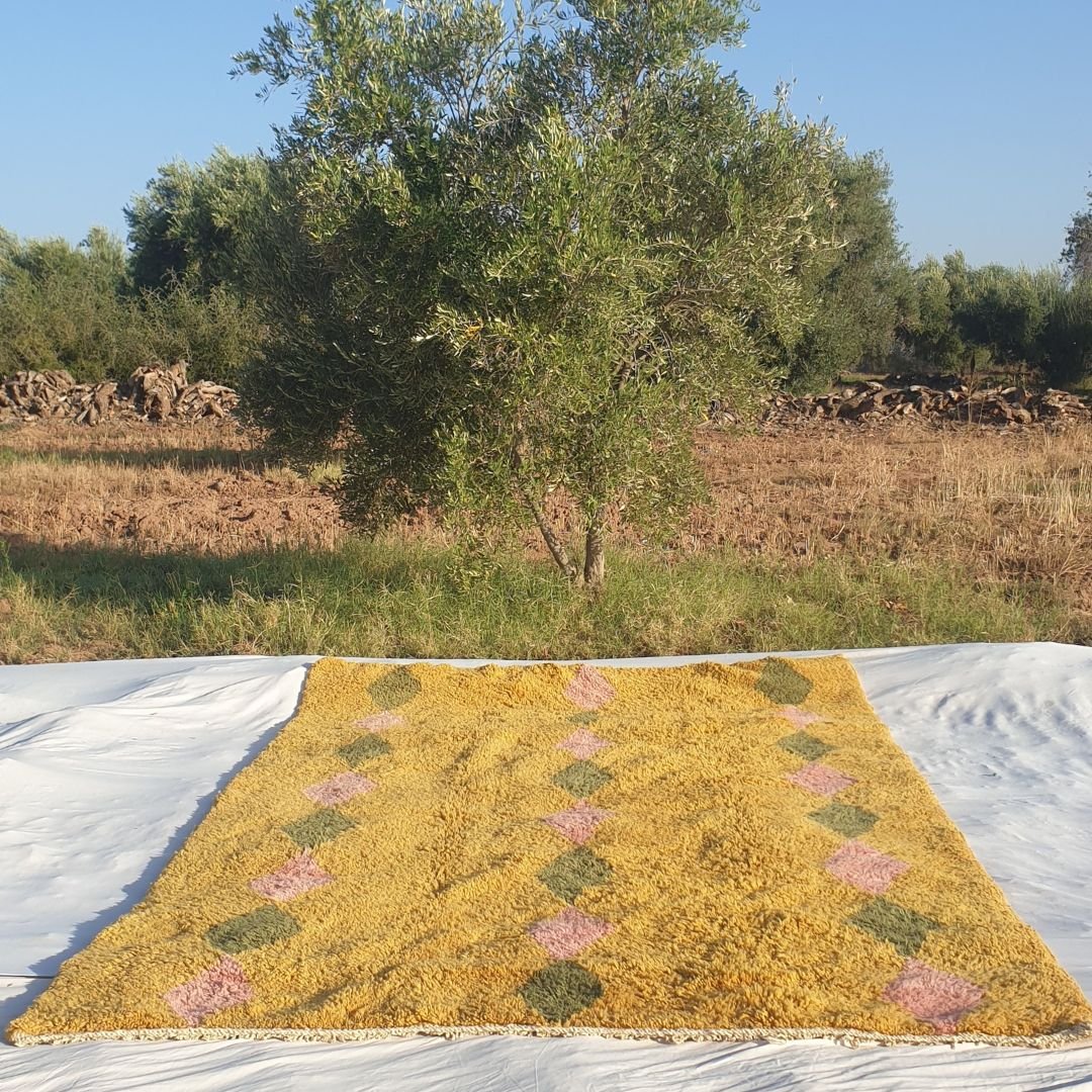 Customized Assif - Beni Ourain Rug Soft & Thick Pink Red Living Room Carpet | Moroccan High Pile Area Rug Berber Authentic Wool | 8’x12’ Ft - OunizZ