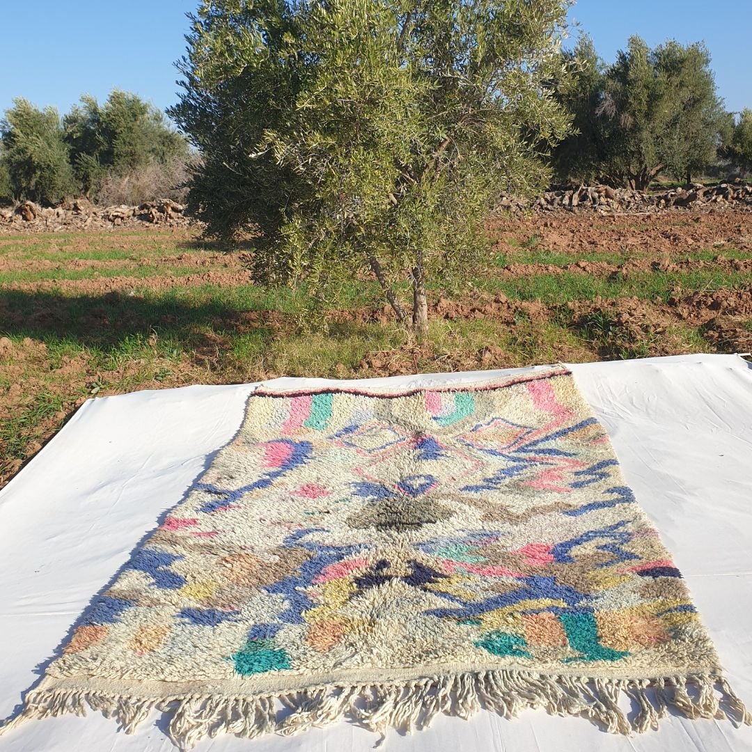 Difla - 6x9 Berber Moroccan Rug Boujaad Handmade | 6'07x9'51 Ft | 185x290 cm - OunizZ