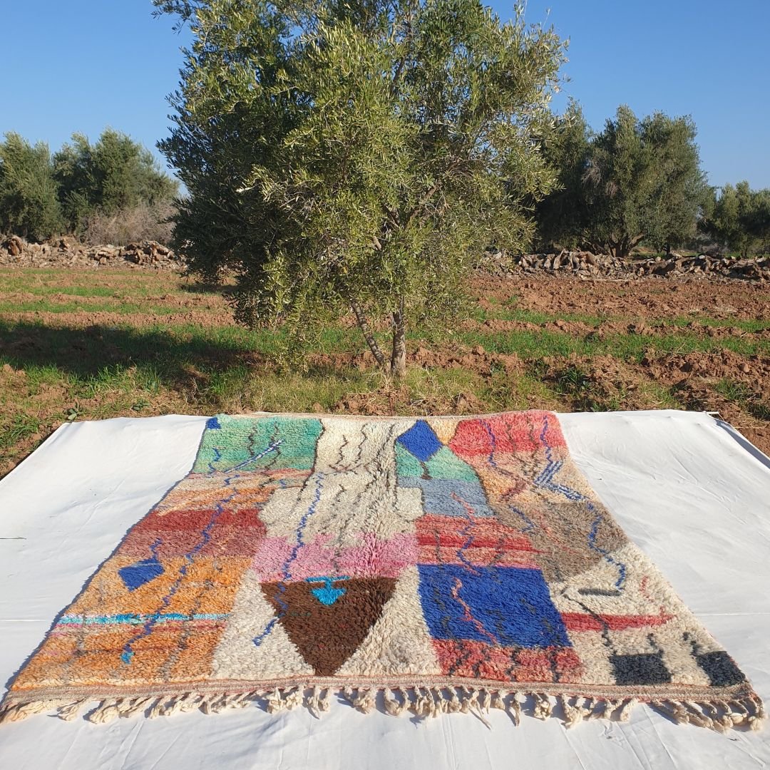 Kantna - 6x9 Berber Moroccan Rug Boujaad Handmade | 6'72x9'58 Ft | 205x292 cm - OunizZ