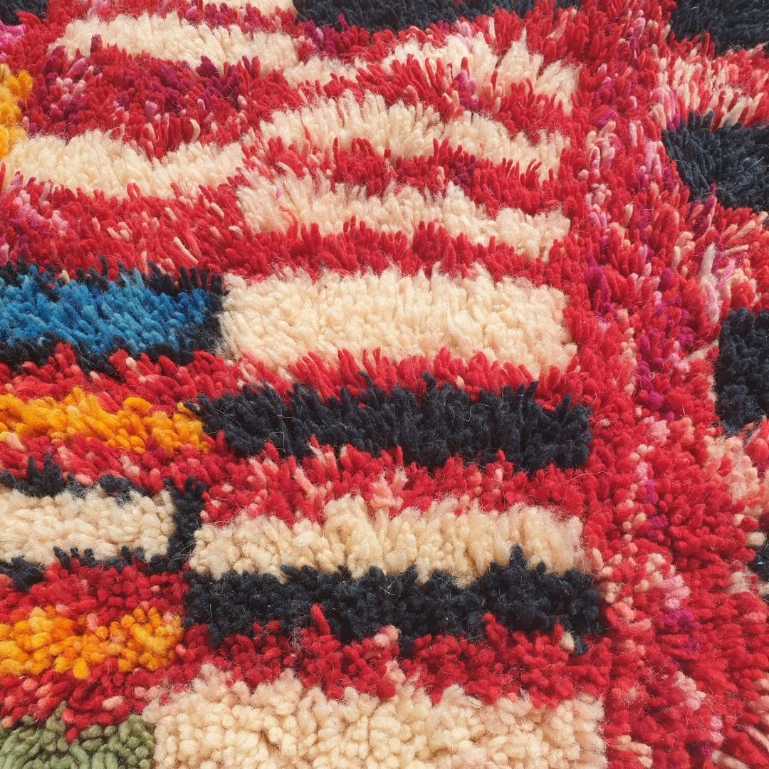 Laysa Runner | Red Moroccan Beni Mrirt Runner Rug Luxurious Ultra Soft & Thick | Colorful Hallway Runner | 2'62x12'37 Ft | 80x377 cm - OunizZ