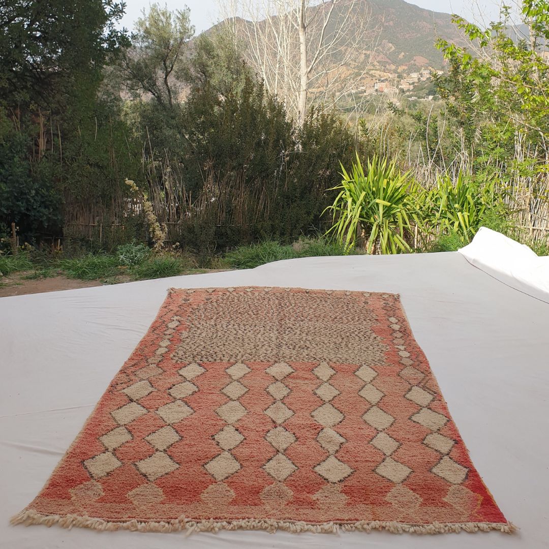 Lmansi - Red Moroccan Rug 6x10 Berber Boujad Handmade | 6'59x10'33 Ft | 201x315 cm - OunizZ