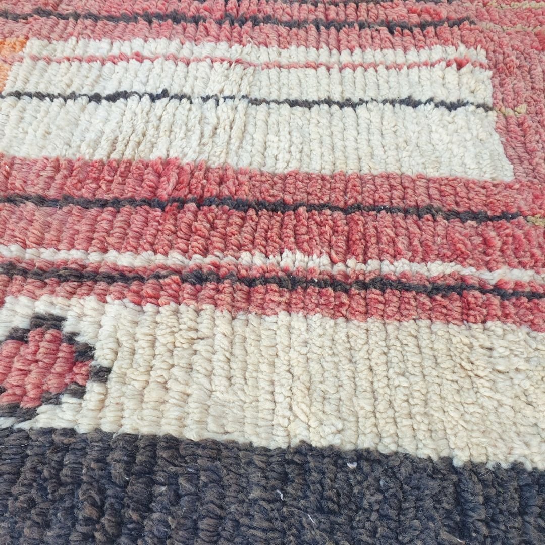 Moraka - Red & Orange Berber Moroccan Rug 6x9 | Authentic Boujad handmade Moroccan Carpet | 6'72x9'94 Ft | 205x303 cm - OunizZ