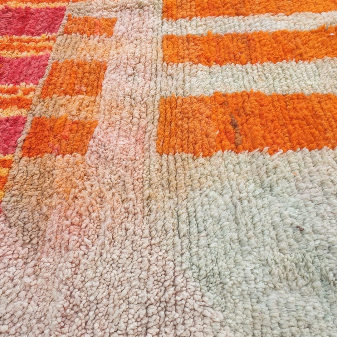 Nahria - Red & Orange Boujad Moroccan Rug 6x9 | Authentic Berber handmade Moroccan Carpet | 6'40x8'92 Ft | 195x272 cm - OunizZ