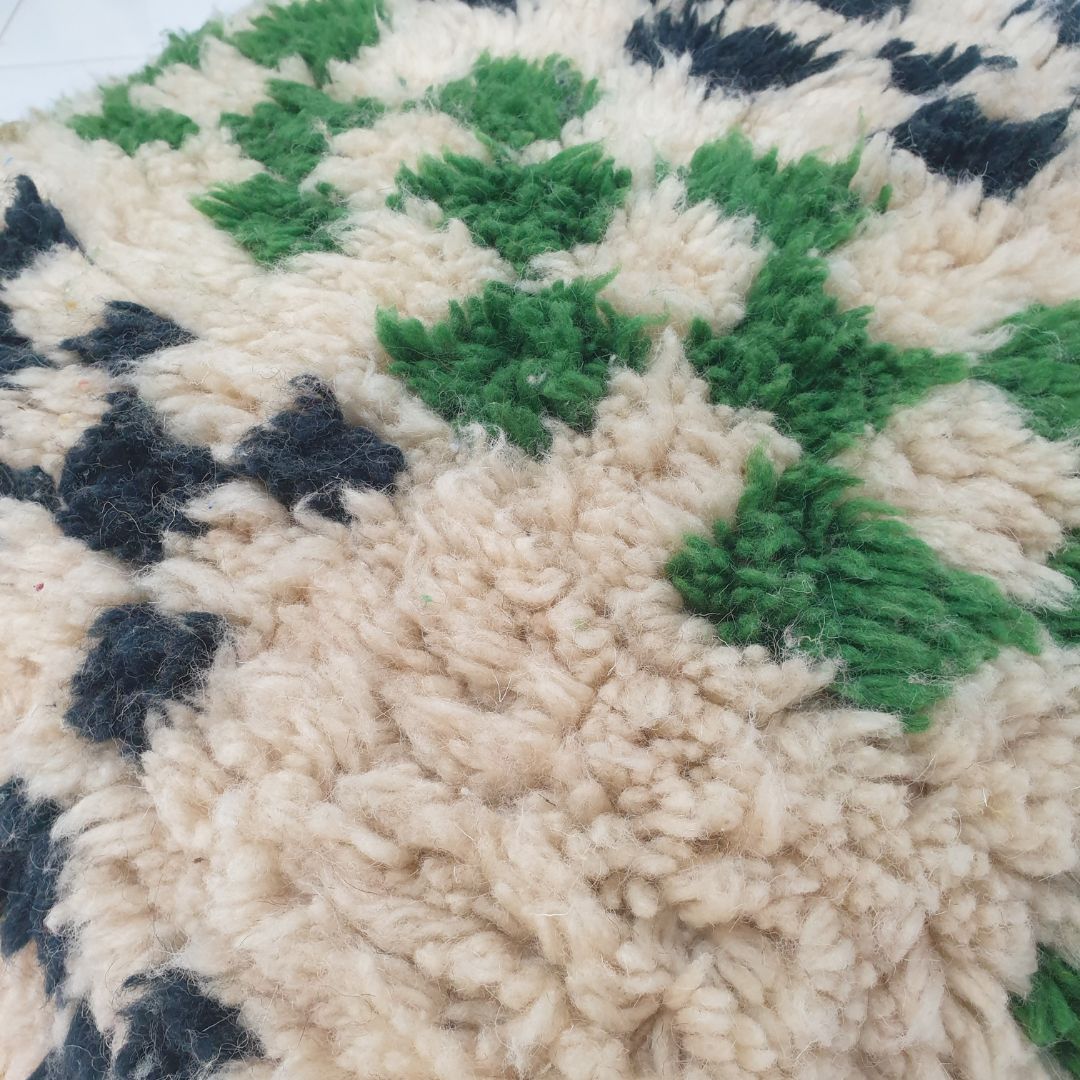 Playful Handmade Moroccan Pouf – Whimsical Abstract Floor Cushion 24x24x8 inch | 60x60x20 cm - OunizZ