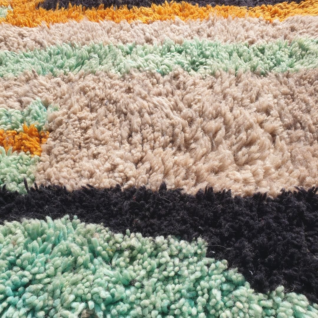 Sigrina - Orange & Green 6x9 Moroccan Rug Beni Mrirt Luxurious Ultra Soft & Thick | 6'72x9'48 Ft | 205x289 cm - OunizZ