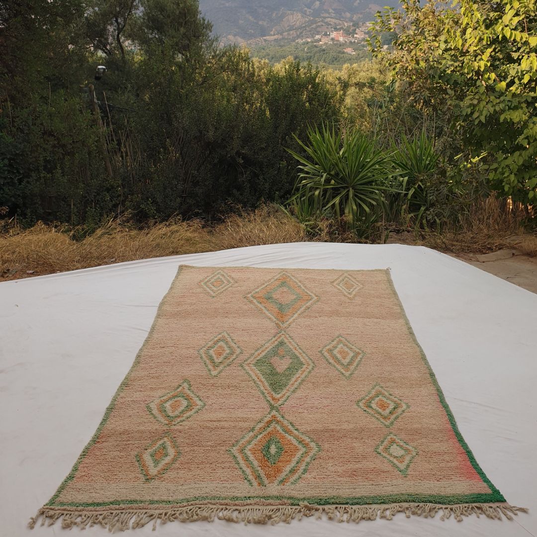 Tagna - Pink Moroccan Rug 6x10 Berber Handmade | 6'62x10'66 Ft | 202x325 cm - OunizZ