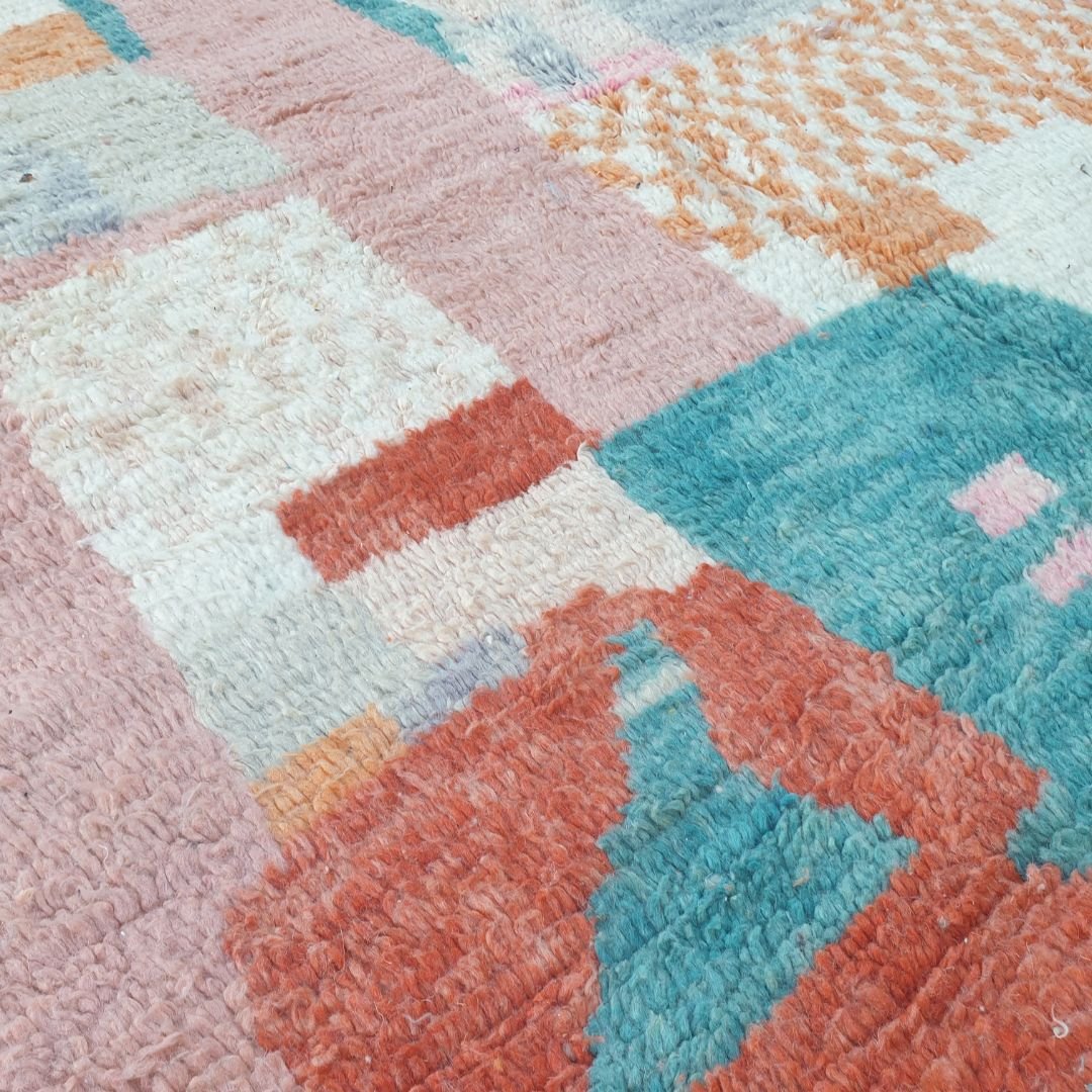 Wakefa - Vibrant 6x10 Boujad Moroccan Rug - Handwoven Colorful Berber Wool Carpet | 6'43x9'94 Ft | 196x303 cm - OunizZ