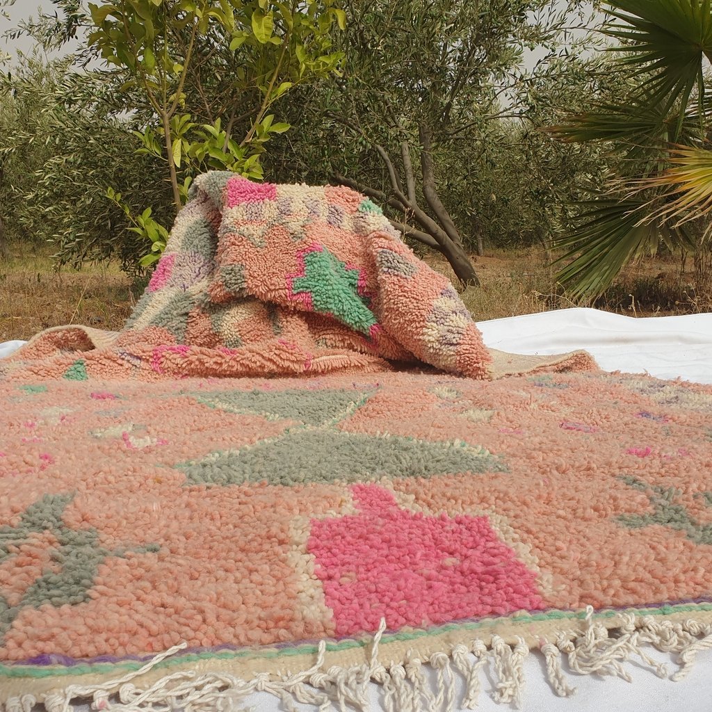 AGOUMI | 8x5 Ft | 2,5x1,6 m | Moroccan VINTAGE STYLE Colorful Rug | 100% wool handmade - OunizZ