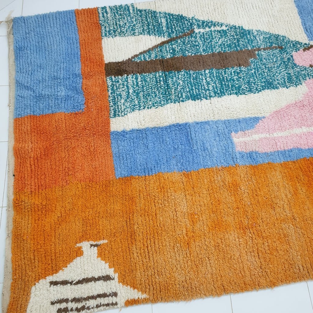Customized SIMISOUDA | 9x6 Ft| Moroccan Colorful Rug | 100% wool handmade - OunizZ