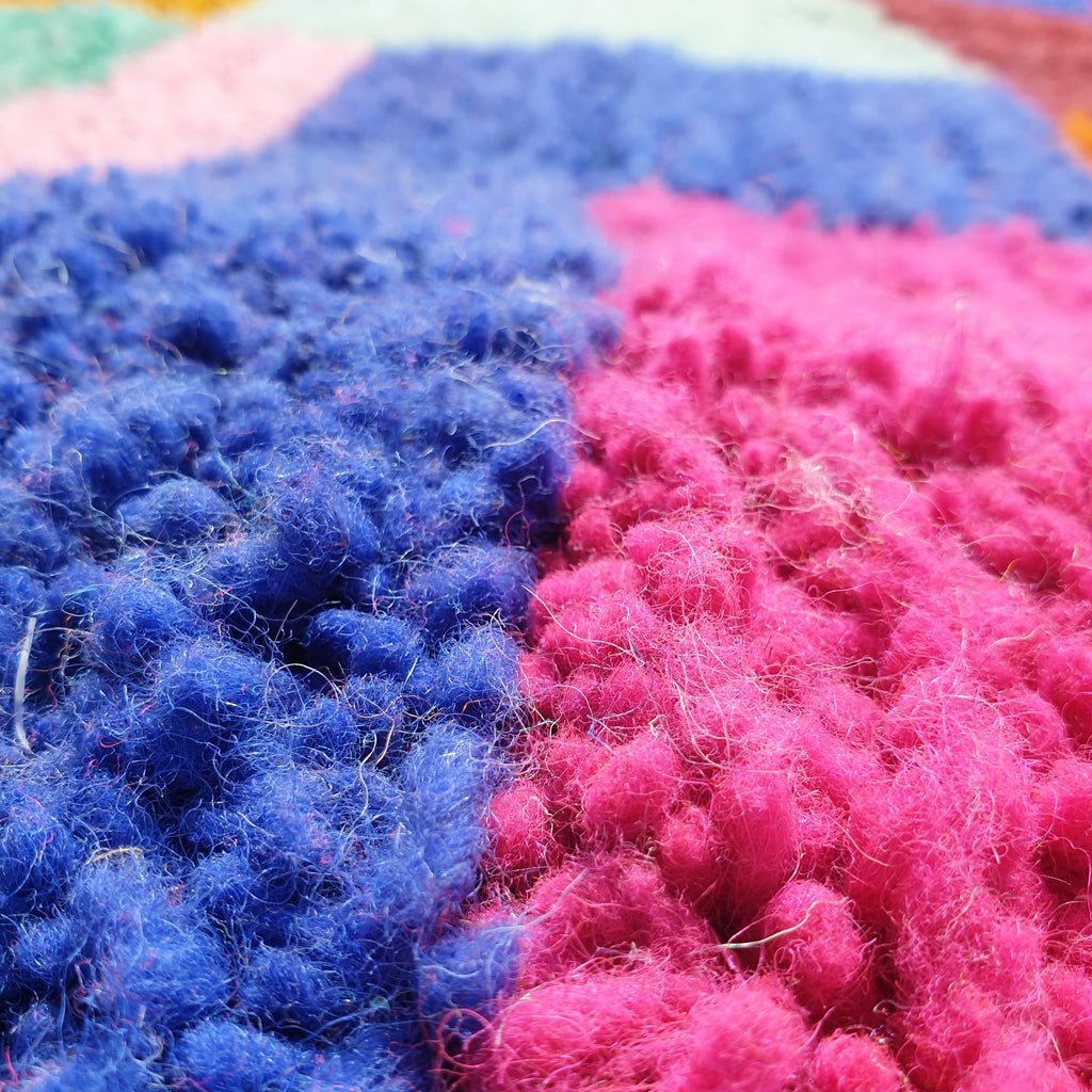 Farhi - MOROCCAN RUG BOUJAAD | Berber Colorful Area Rug for living room Handmade Authentic Wool | 9'70x6'60 Ft | 297x200 cm - OunizZ