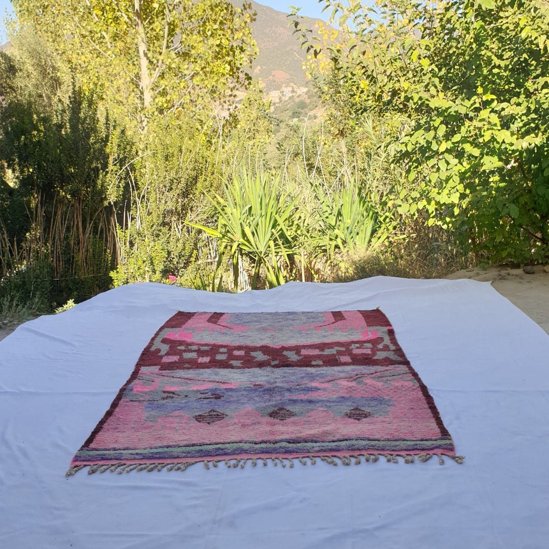 Ganya - Moroccan Rug Boujaad | Colorful Authentic Berber Handmade Bedroom Rug | 8'62x5'58 Ft | 2,63x1,70 m - OunizZ