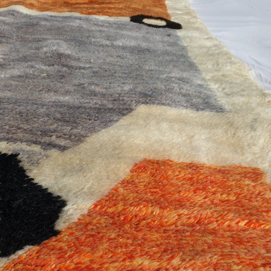 Handcrafted BENI MOROCCAN RUG | Dye Wool Authentic & Soft Rug | Berber Moroccan Rug | Moroccan Woolen Carpet Araga | 13'1x9'8 Ft | 4x3 m - OunizZ