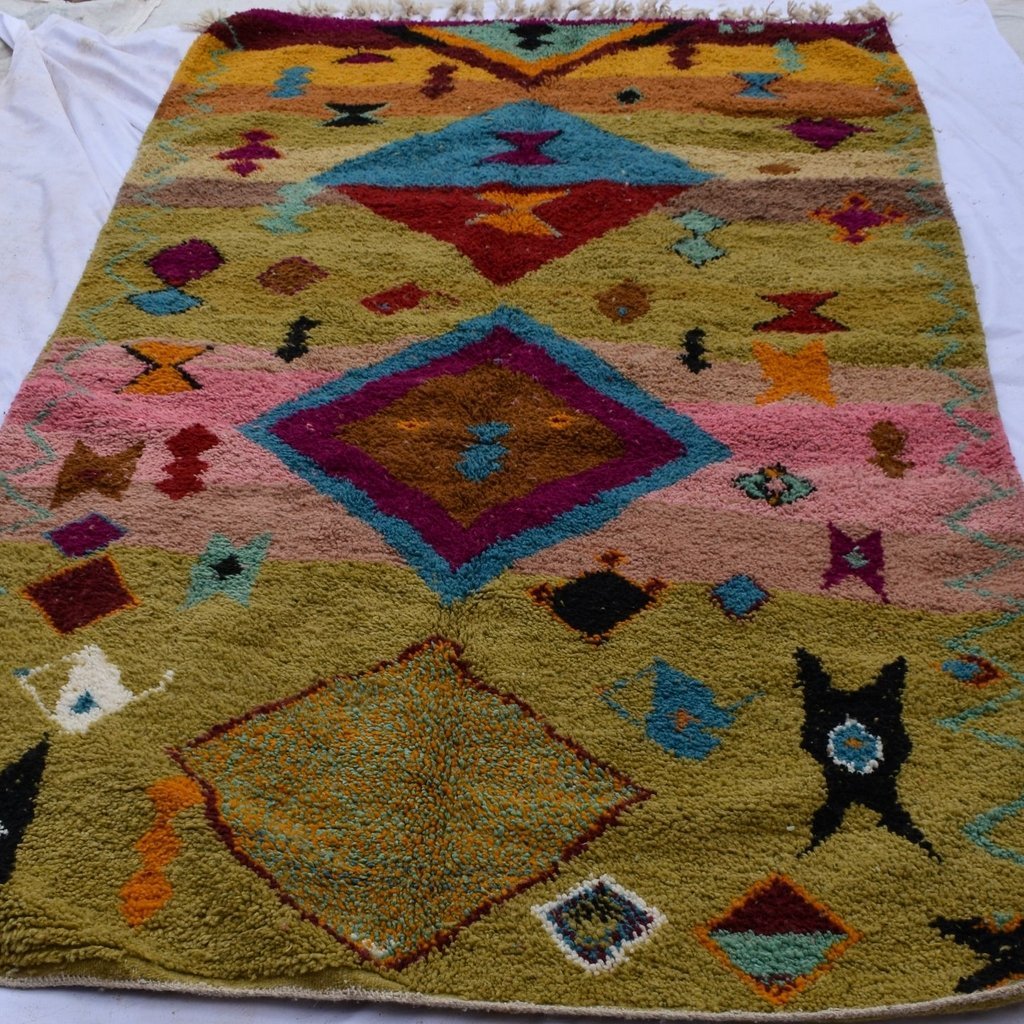 KERJAM | 8'86x5'15 Ft | 270x157 cm | Moroccan Colorful Rug | 100% wool handmade - OunizZ