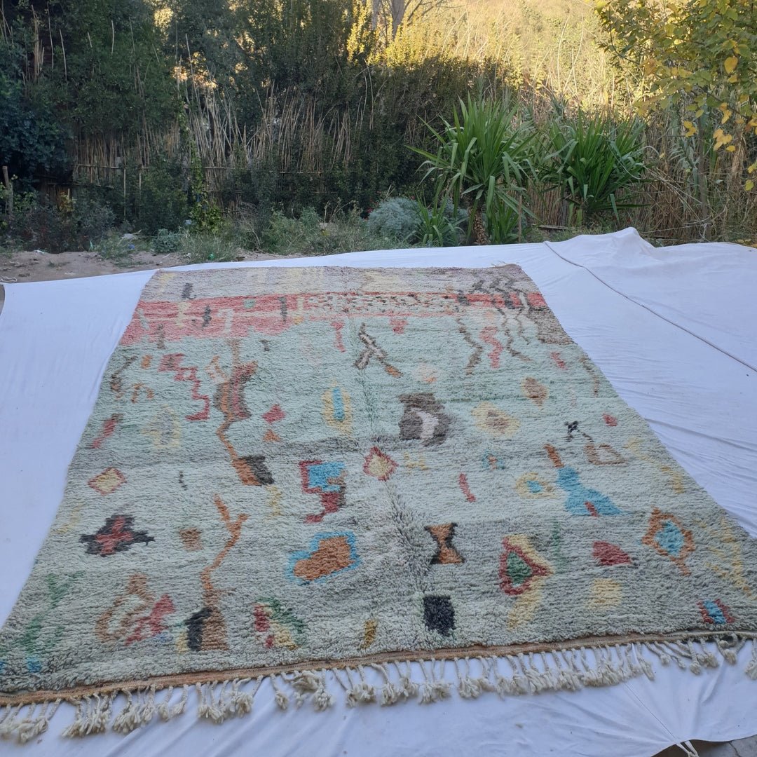 Lafina | MOROCCAN RUG BOUJAD | Moroccan Berber Rug | Colorful Rug Moroccan Carpet | Authentic Handmade Berber Living room Rugs | 13'29x9'71 Ft | 405x296 cm - OunizZ