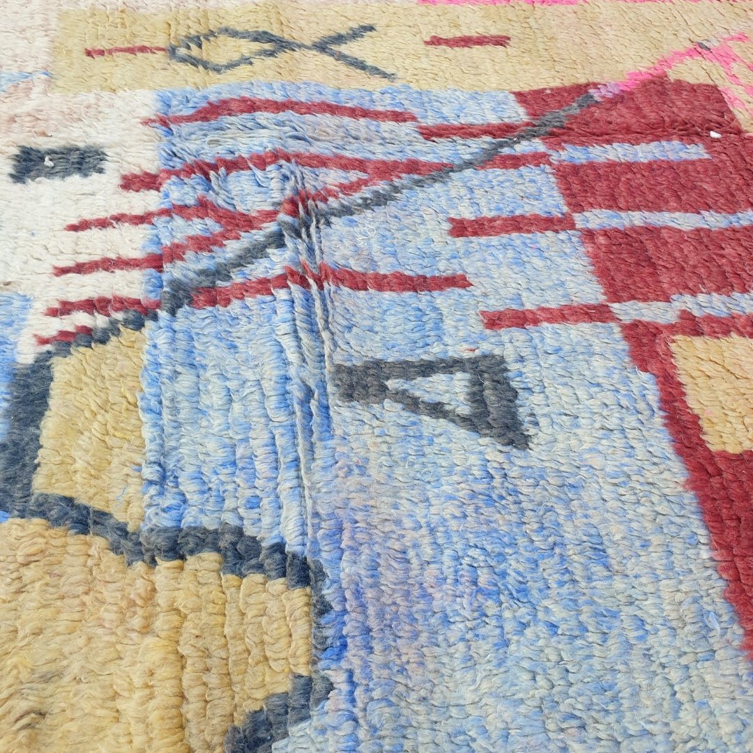 Marzak - Moroccan Rug Boujaad | Colorful Authentic Berber Handmade Bedroom Rug | 9'19x5'44 Ft | 2,80x1,66 m - OunizZ