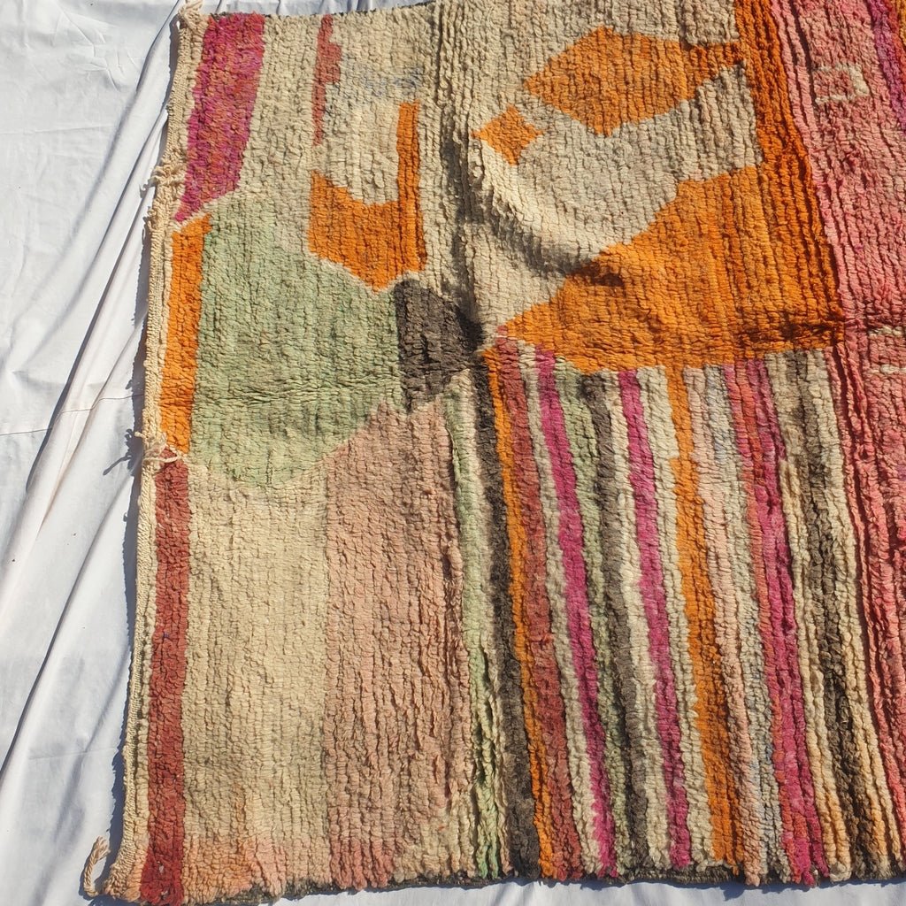 MOROCCAN BOUJAAD RUG | Moroccan Berber Rug | Colorful Rug Moroccan Carpet | Authentic Handmade Berber Bedroom Rugs | 7'8x5'2 Ft | 2,31x1,57 m - OunizZ