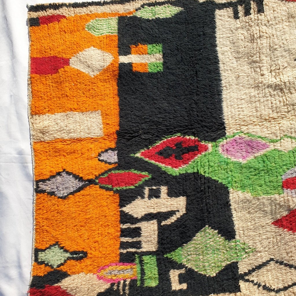 MOROCCAN BOUJAAD RUG | Moroccan Berber Rug | Colorful Rug Moroccan Carpet | Authentic Handmade Berber Bedroom Rugs | 7'9x4'9 Ft | 2,40x1,48 m - OunizZ