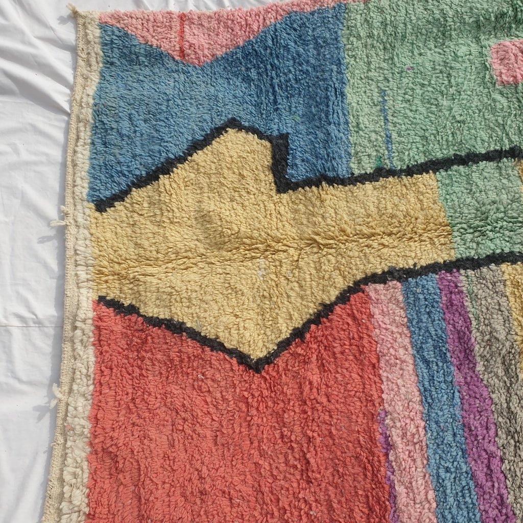 MOROCCAN BOUJAAD RUG | Moroccan Berber Rug | Colorful Rug Moroccan Carpet | Authentic Handmade Berber Bedroom Rugs | 8'7x4'8 Ft | 2,64x1,46 m - OunizZ