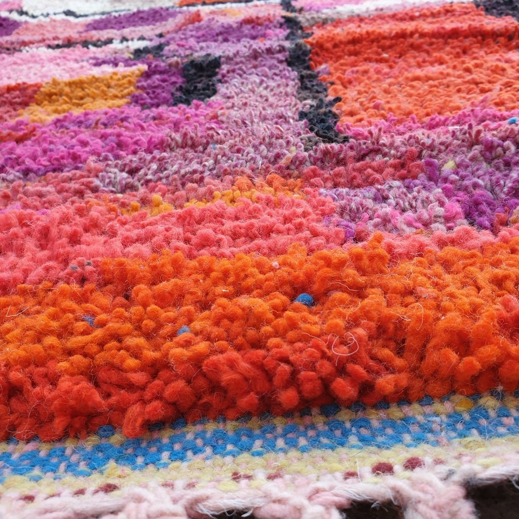 MOROCCAN BOUJAAD RUG | Moroccan Berber Rug | Colorful Rug Moroccan Carpet | Authentic Handmade Berber Living room Rug | 12'5x9'7 Ft | 4x3 m - OunizZ