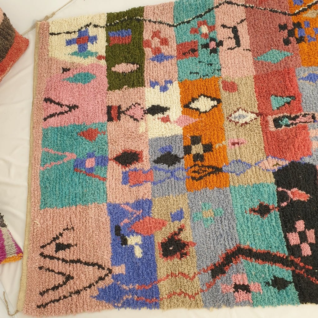 Moroccan Rug Boujaad Colorful Living room carpet | 10'2x6'4 Ft | 310x196 cm | MADOER | 100% wool handmade - OunizZ