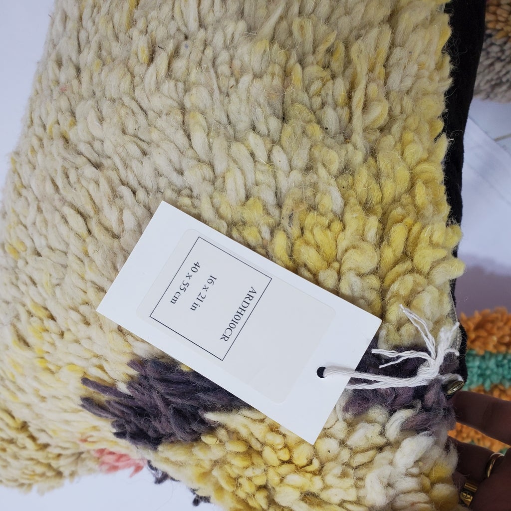 Moroccan Rug Cushion Covers - Moroccan Rug Pillow - Handmade Moroccan rug Pillow Cover - Wool cushion covers - Moroccan handmade pillow cover - OunizZ