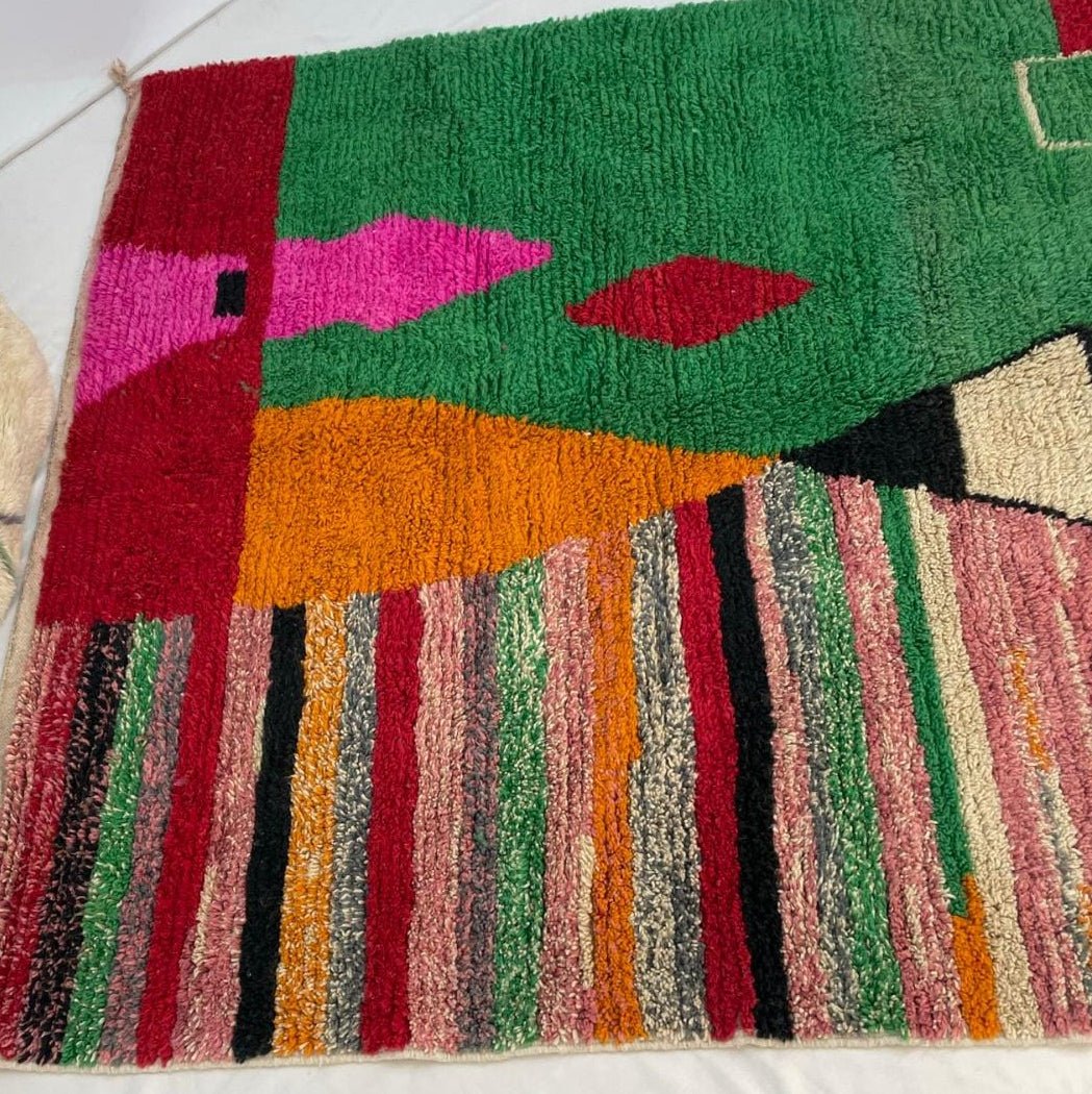 REBROKA | 9'9x6'8 Ft | 3x2 m | Moroccan Colorful Rug | 100% wool handmade - OunizZ