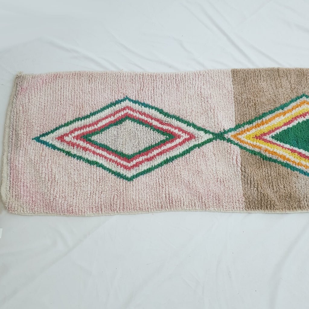 TLADA Runner | 12x2'7 Ft | 3,65x0,83 m | Moroccan Colorful Rug | 100% wool handmade - OunizZ
