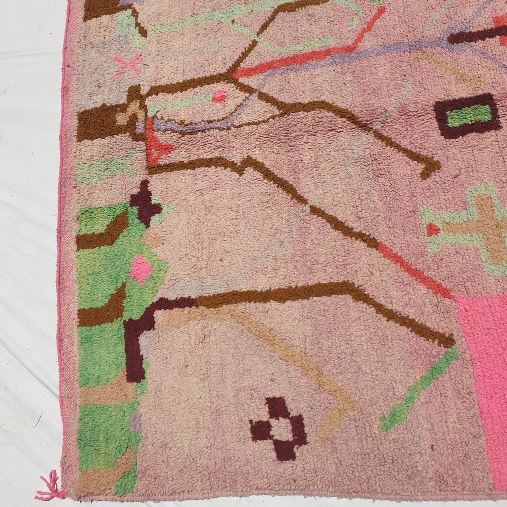 Wadra - Moroccan Boujad Berber Rug | Colorful Authentic Handmade Bedroom Rug | 8'9x5'1 Ft | 2,70x1,55 m - OunizZ