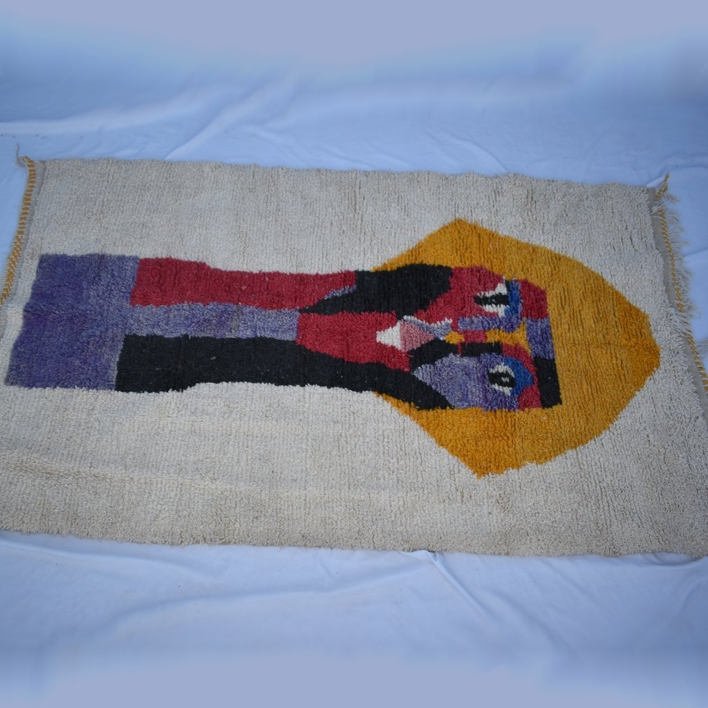 WALIYA | 8x5 Ft | 2,5x1,5 m | Moroccan Colorful Rug | 100% wool handmade - OunizZ