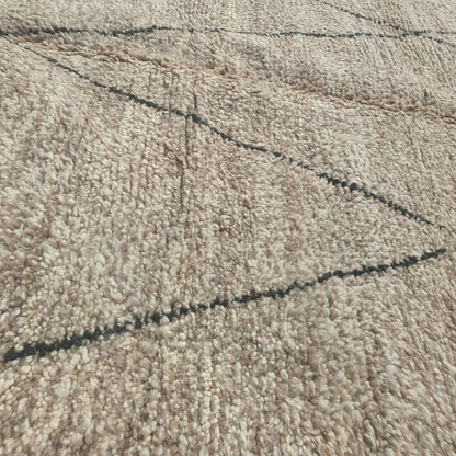 Wirafa - Tapis Beni Ouarain Losange Classique en Avoine - Tapis Berbere Tisse Main | 162x249 cm