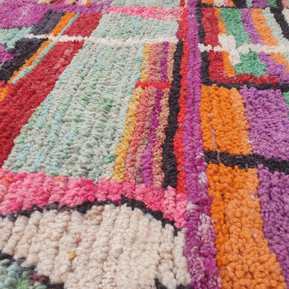Hacla - 8x11 Moroccan Rug - Deep Purple Multicolor Boujad Berber Handwoven Wool Carpet | 7'5"×10'7" Ft | 227×323 cm