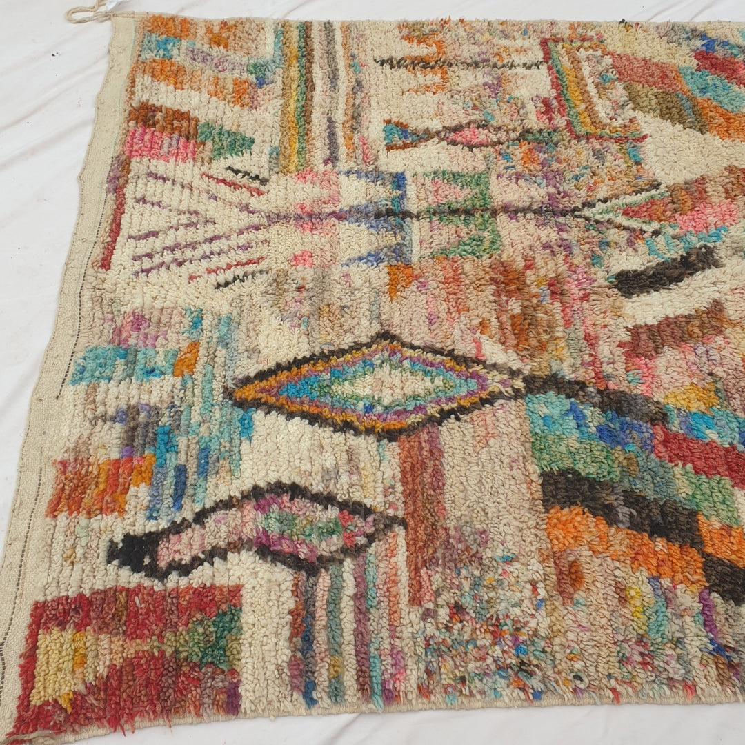 Yaftna - Colorful Ivory Moroccan Rug with Multicolor Boho Pattern - Handwoven Berber Carpet | 6'1"x10' Ft | 187x307 cm