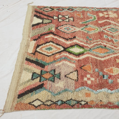 Bizri - Terracotta Moroccan Rug with Classic Diamond Lattice Pattern - Handwoven Berber Carpet | 6'4"x9'11" Ft | 194x304 cm
