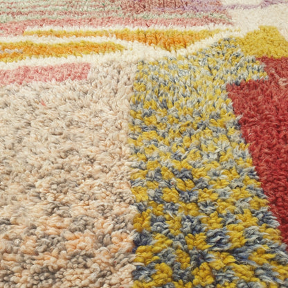 Makyna - Neutral Pastel Moroccan Rug with Soft Muted Abstract Pattern - Handwoven Berber Carpet | 6'5"x10'6" Ft | 195x321 cm