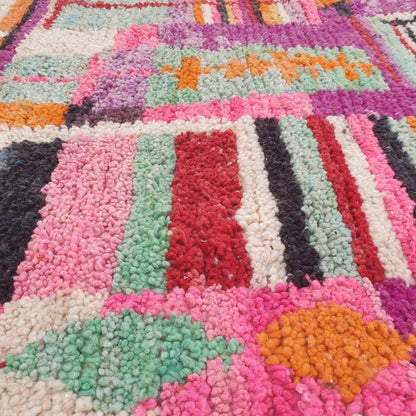 Hacla - 8x11 Moroccan Rug - Deep Purple Multicolor Boujad Berber Handwoven Wool Carpet | 7'5"×10'7" Ft | 227×323 cm