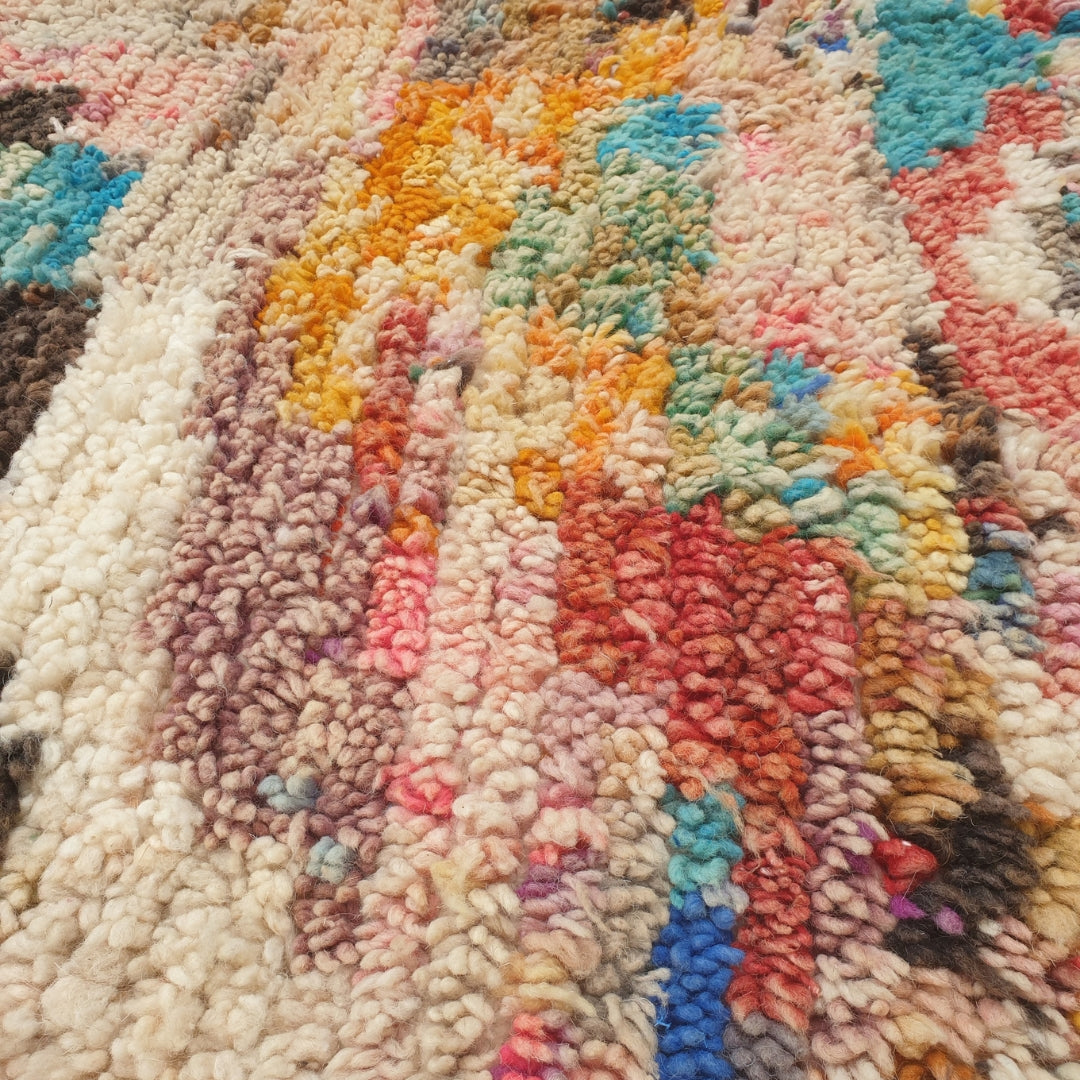Yaftna - Colorful Ivory Moroccan Rug with Multicolor Boho Pattern - Handwoven Berber Carpet | 6'1"x10' Ft | 187x307 cm