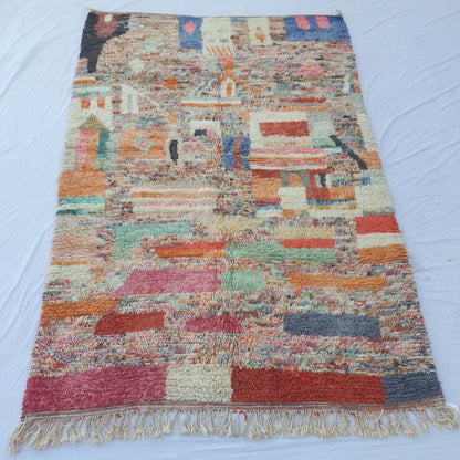 Anatali - Multicolored Abstract Boujad Rug 6x10 ft - Vibrant Handwoven Moroccan Berber Area Rug for Boho Living Room | 6'66x10'10 Ft | 203x308 cm - OunizZ