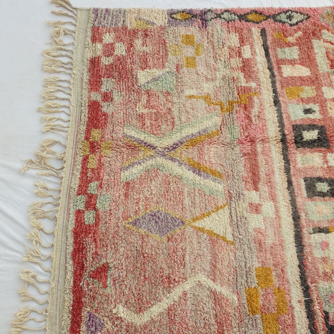 Bahani - Boujad Rug 6x10 Moroccan Handmade | Authentic Berber Living room & Bedroom Rug | 6'50x10'50 Ft | 198x320 cm - OunizZ