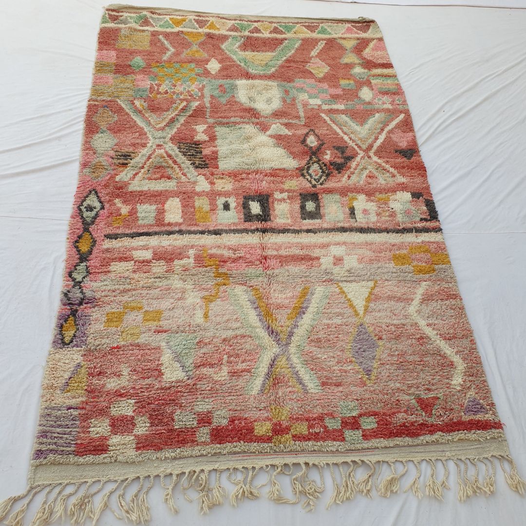 Bahani - Boujad Rug 6x10 Moroccan Handmade | Authentic Berber Living room & Bedroom Rug | 6'50x10'50 Ft | 198x320 cm - OunizZ