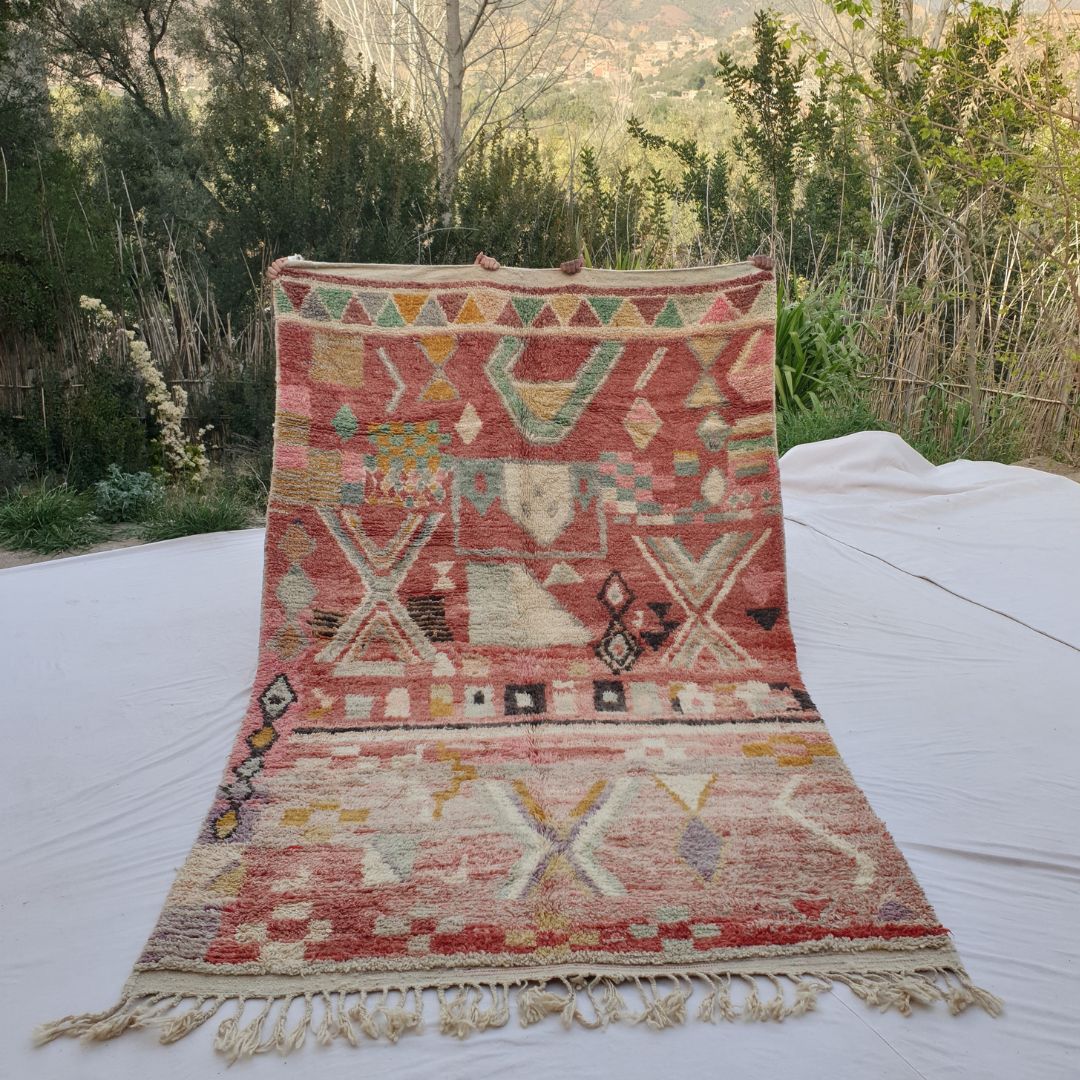 Bahani - Boujad Rug 6x10 Moroccan Handmade | Authentic Berber Living room & Bedroom Rug | 6'50x10'50 Ft | 198x320 cm - OunizZ