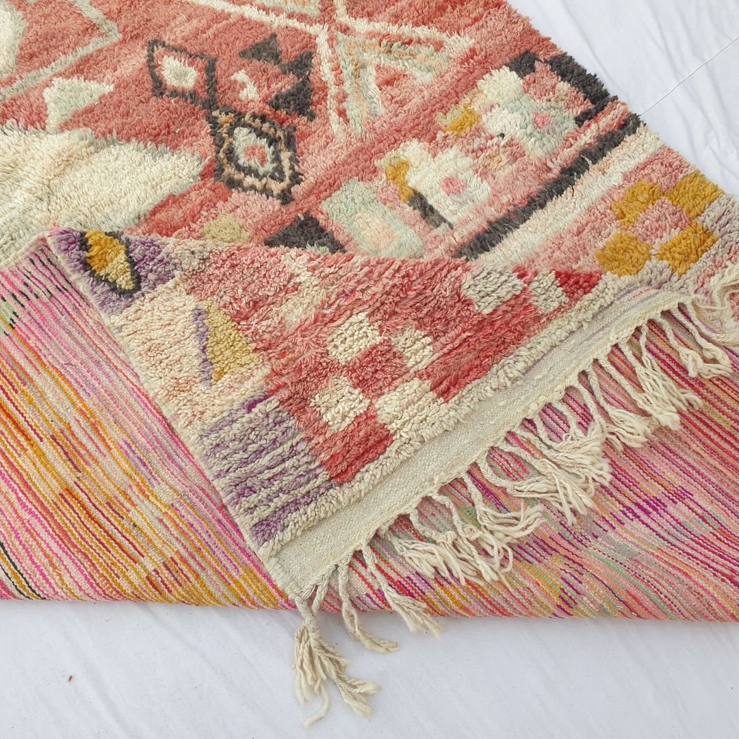 Bahani - Boujad Rug 6x10 Moroccan Handmade | Authentic Berber Living room & Bedroom Rug | 6'50x10'50 Ft | 198x320 cm - OunizZ