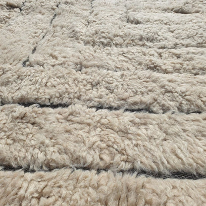Banita | Ivory Beni Ourain Moroccan Rug 6x10 - Handwoven Ultra - Soft Wool rug | 6'72x10'20 Ft | 205x311 cm - OunizZ