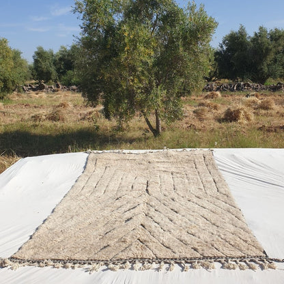 Banita | Ivory Beni Ourain Moroccan Rug 6x10 - Handwoven Ultra - Soft Wool rug | 6'72x10'20 Ft | 205x311 cm - OunizZ