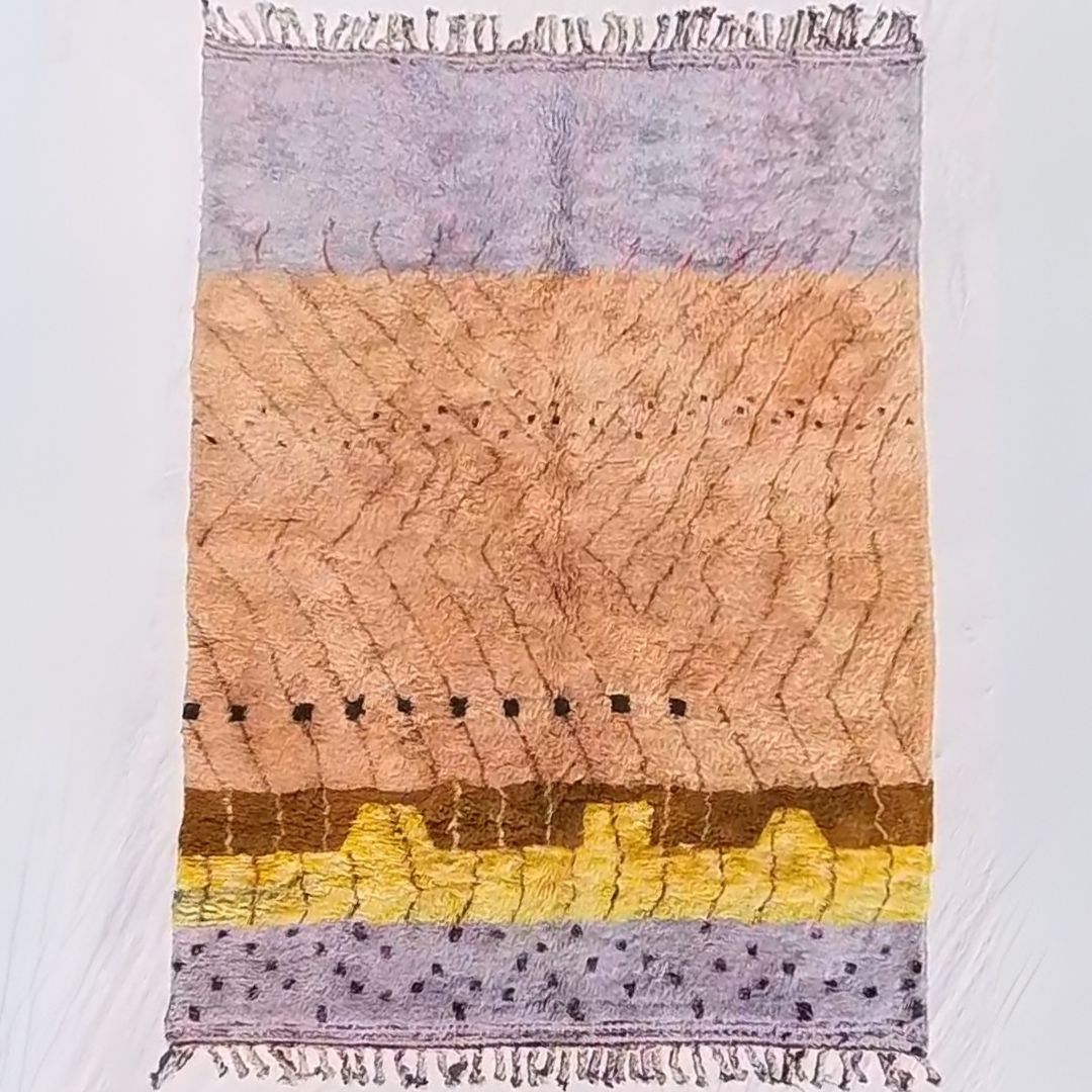 Belada - Luxury Dusty Rose Moroccan Rug 6x9 - Handmade Beni Mrirt Shag Rug | 6'82x9'41 ft - 208x287 cm - OunizZ