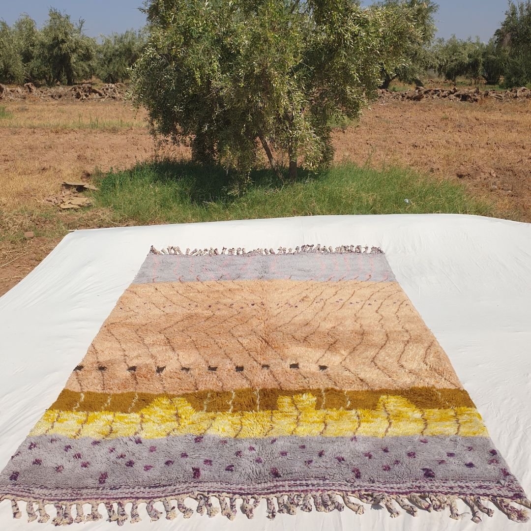 Belada - Luxury Dusty Rose Moroccan Rug 6x9 - Handmade Beni Mrirt Shag Rug | 6'82x9'41 ft - 208x287 cm - OunizZ