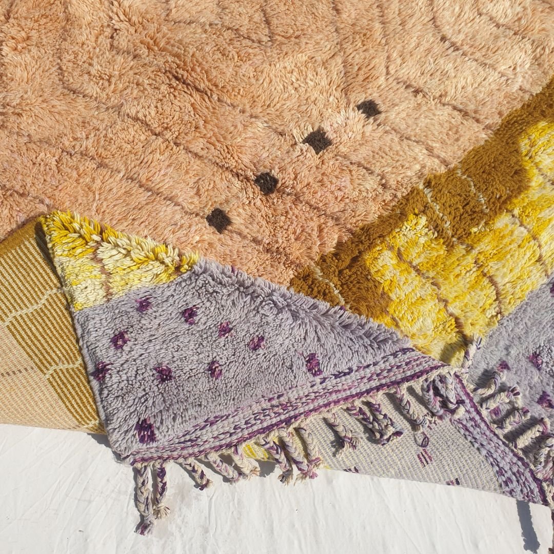 Belada - Luxury Dusty Rose Moroccan Rug 6x9 - Handmade Beni Mrirt Shag Rug | 6'82x9'41 ft - 208x287 cm - OunizZ