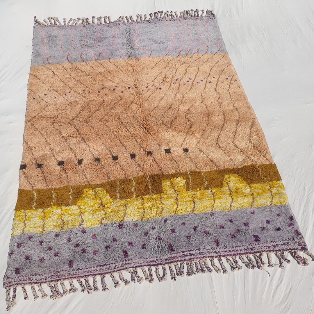 Belada - Luxury Dusty Rose Moroccan Rug 6x9 - Handmade Beni Mrirt Shag Rug | 6'82x9'41 ft - 208x287 cm - OunizZ