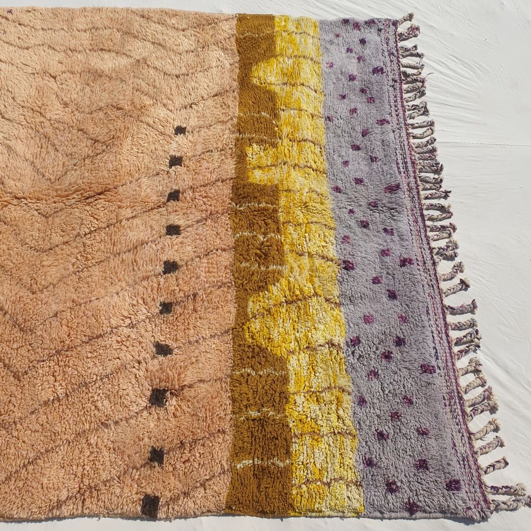 Belada - Luxury Dusty Rose Moroccan Rug 6x9 - Handmade Beni Mrirt Shag Rug | 6'82x9'41 ft - 208x287 cm - OunizZ