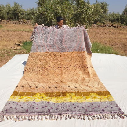 Belada - Luxury Dusty Rose Moroccan Rug 6x9 - Handmade Beni Mrirt Shag Rug | 6'82x9'41 ft - 208x287 cm - OunizZ